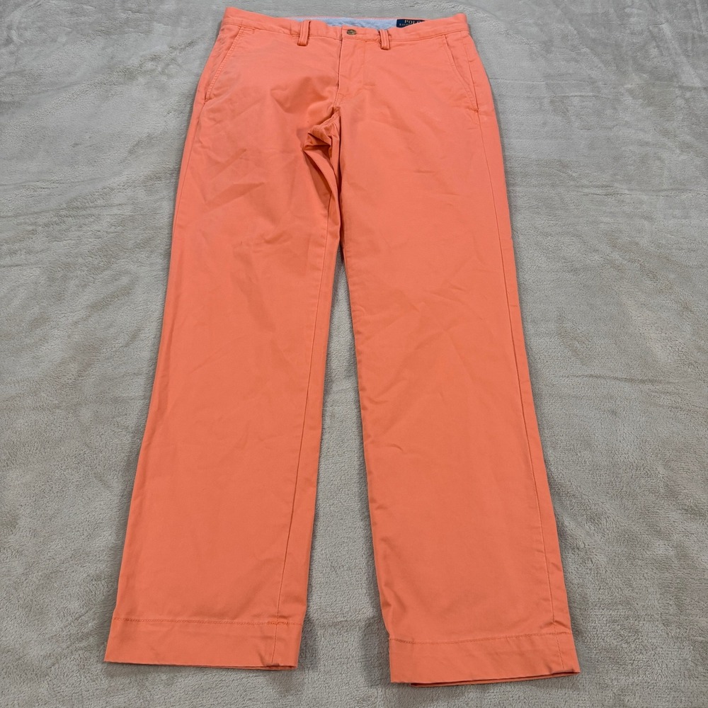 Polo Ralph Lauren Mens 30x30 Coral Orange Stretch Straight Fit Chino Pants